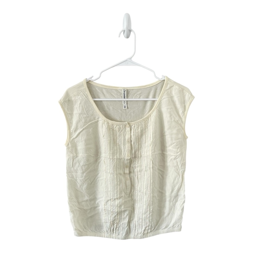 Aeropostale Cream Y2K Boho Cottagecore Sequin Top Size Medium